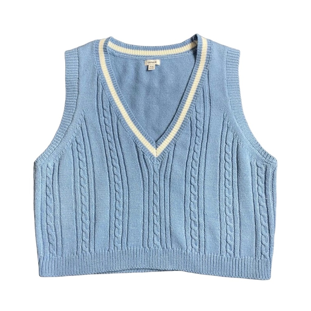 Garage cropped knit sweatervest